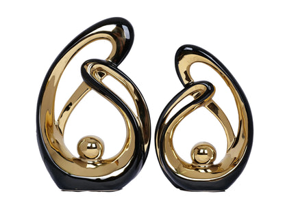 Black & Gold Ceramic Decor Duo
