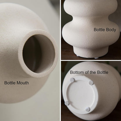 Mowtanco Off-White Ceramic Vase Duo for Modern Decor