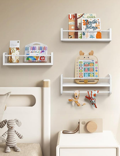 Pine Grove Nursery Floating Shelves 3-Pack with Towel Bar