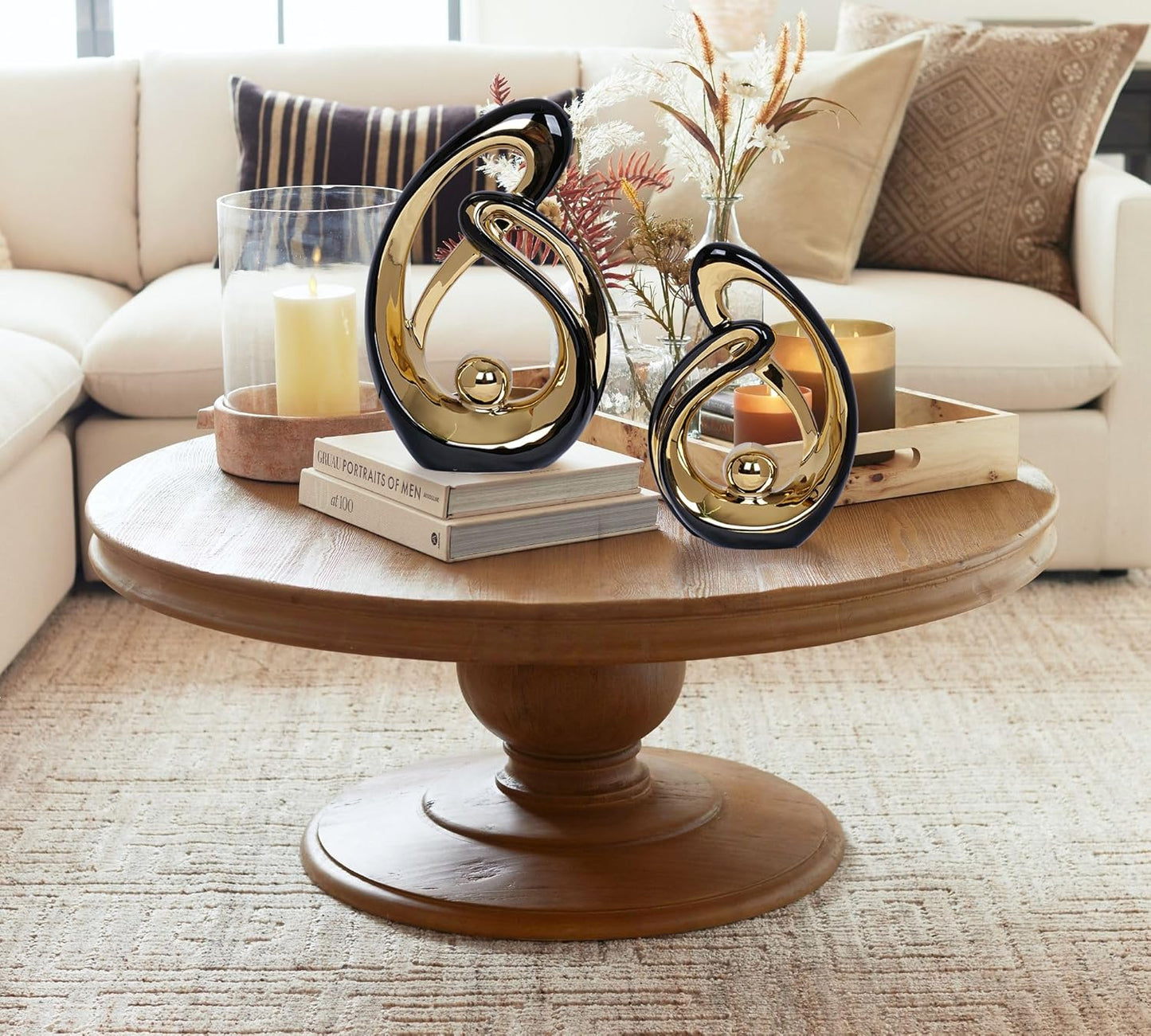 Black & Gold Ceramic Decor Duo