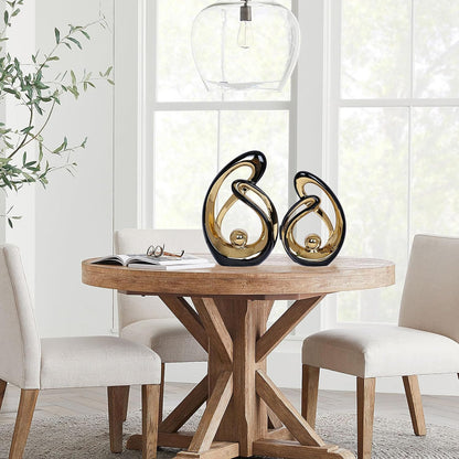 Black & Gold Ceramic Decor Duo