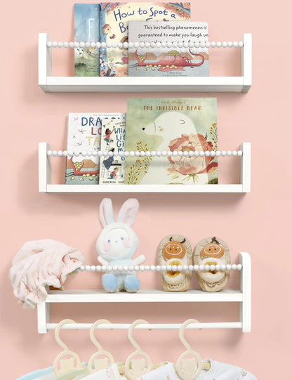 Pine Grove Nursery Floating Shelves 3-Pack with Towel Bar