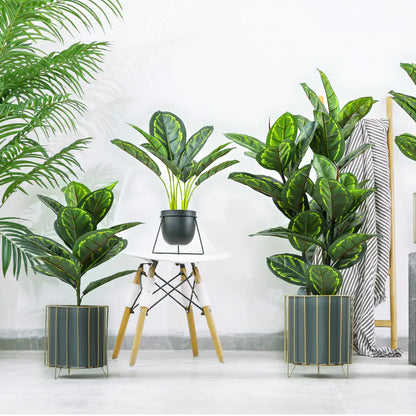 Nordic Style Iron Planter with Gold Trim
